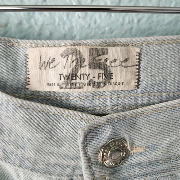 We the free free people distressed semi crop raw hem high rise button fly jeans - Picture 5 of 13